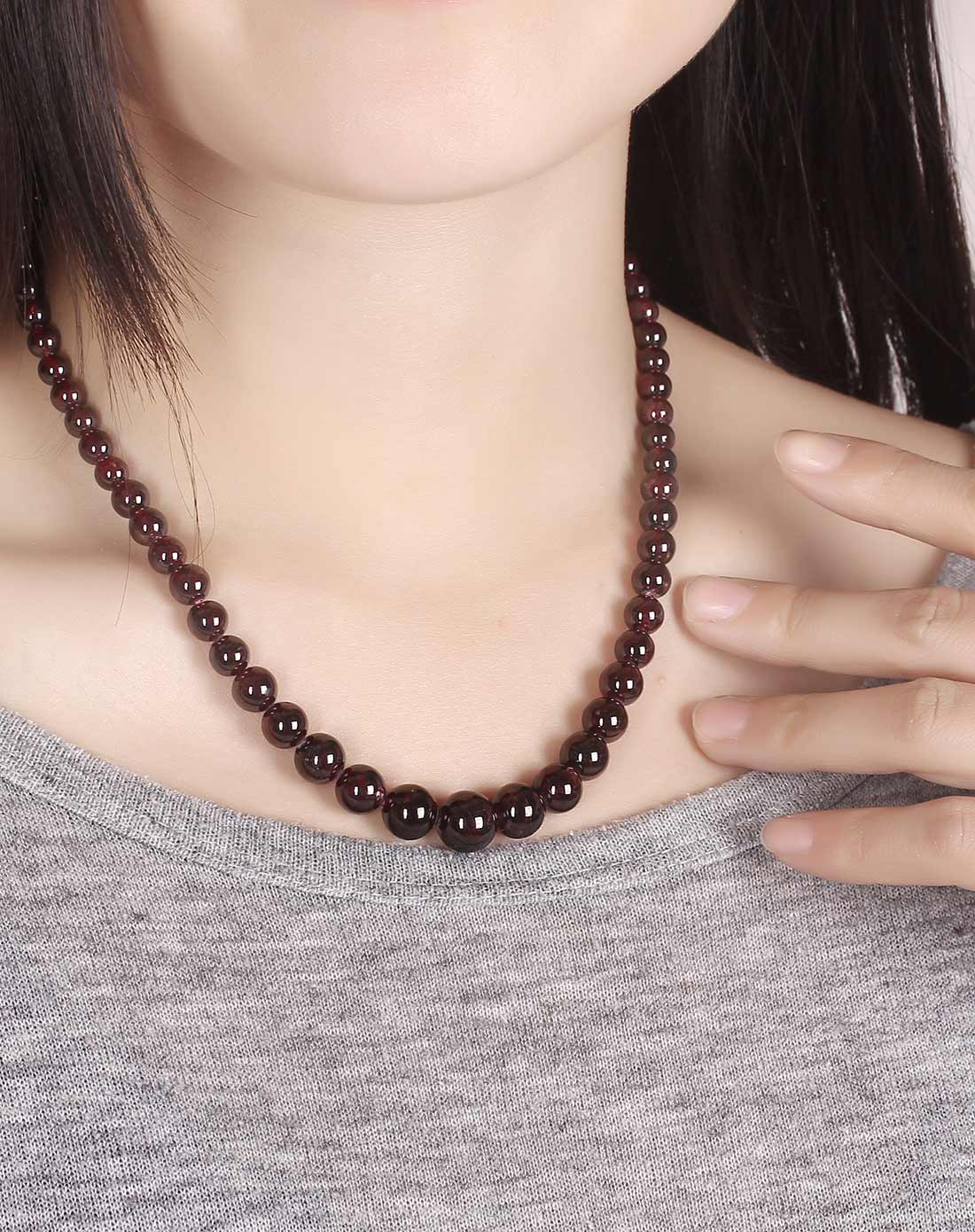 3a级天然石榴石塔链4mm-11mm46cma款2