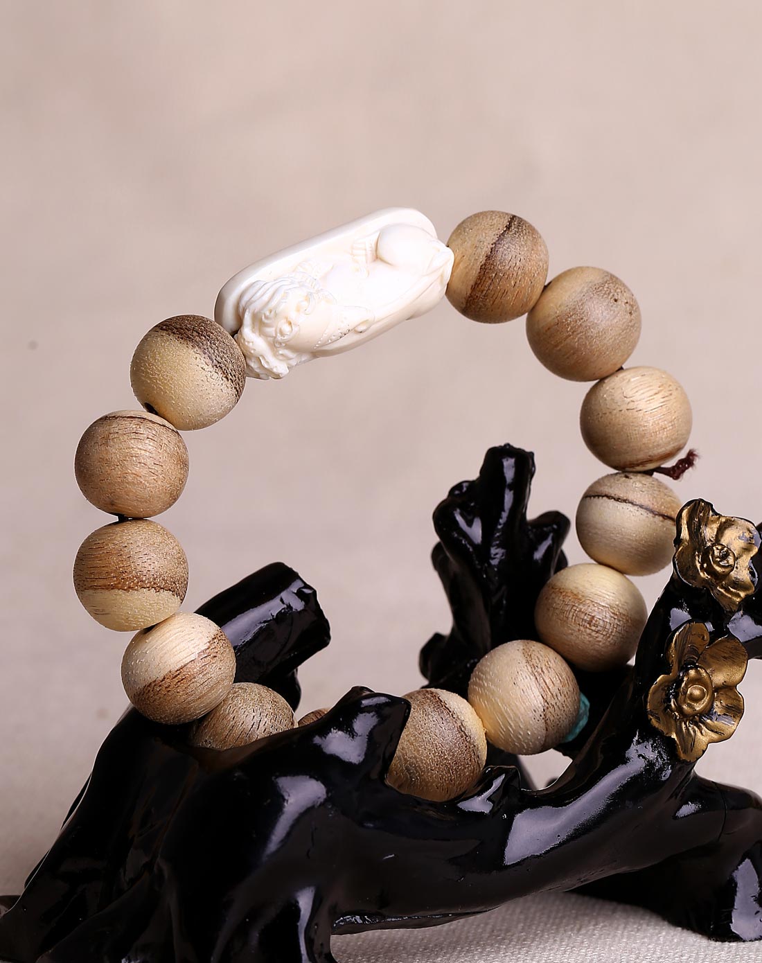 平安如意猛犸象牙手串附证书