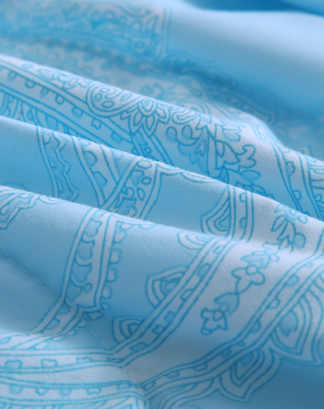 蓝色腰果花舒爽水洗夏被150*210cm