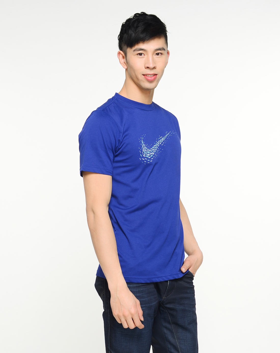 耐克 男款蓝色短袖t恤 跑步系列