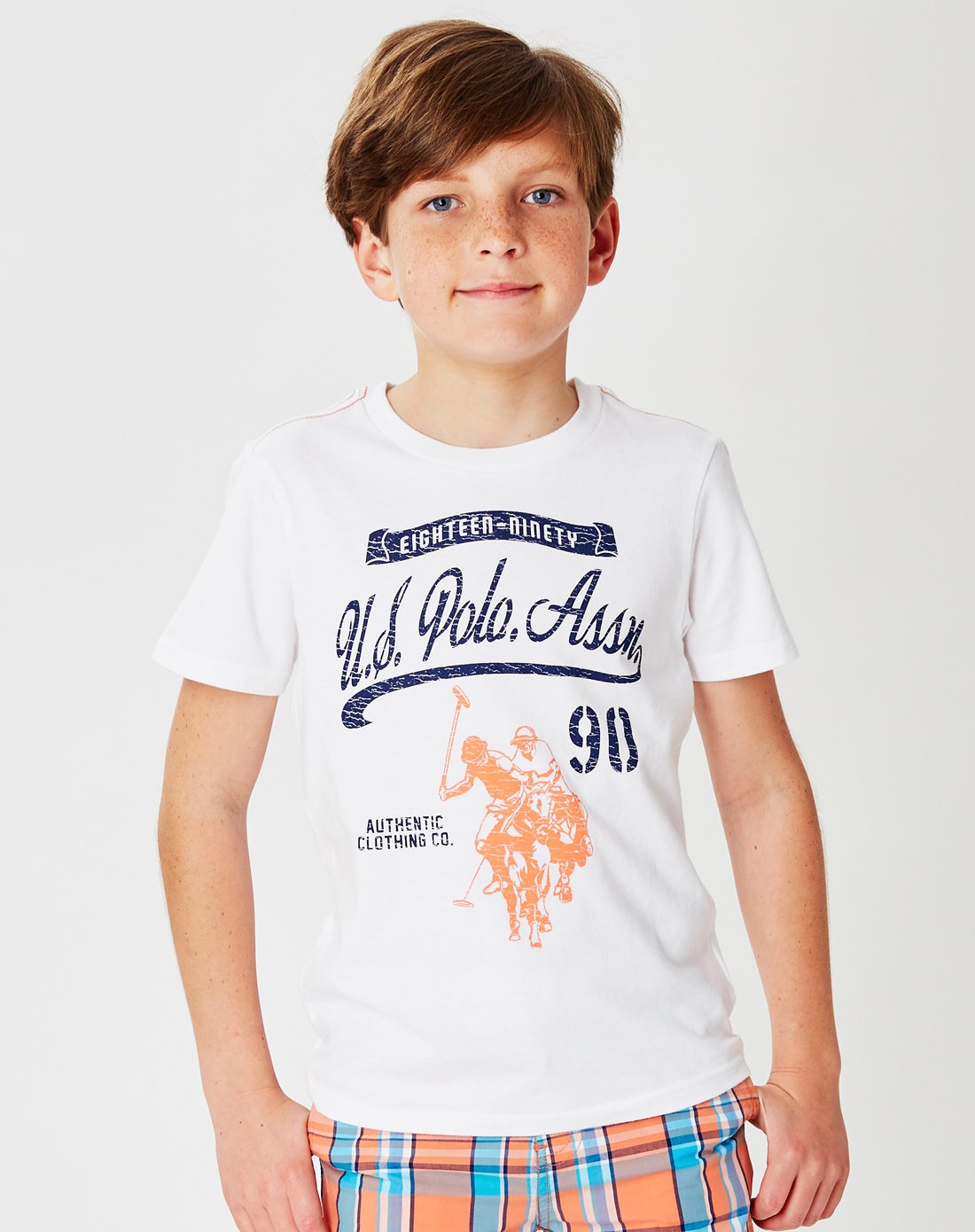 男童白色上装短袖tee恤