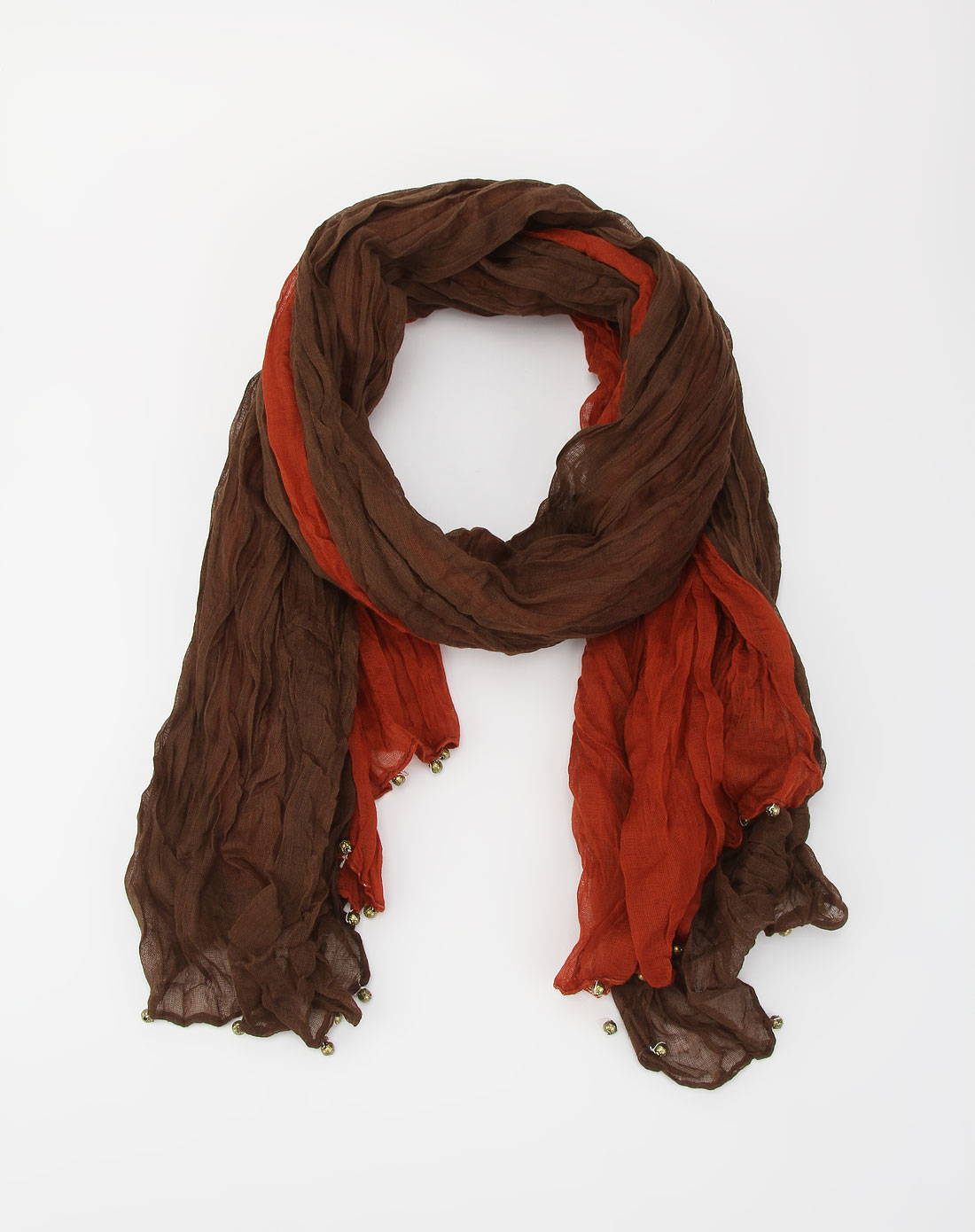 皮尔·卡丹pierre cardin-女装专场-铁锈红啡色时尚休闲百搭围巾