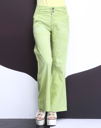 青绿色休闲长裤