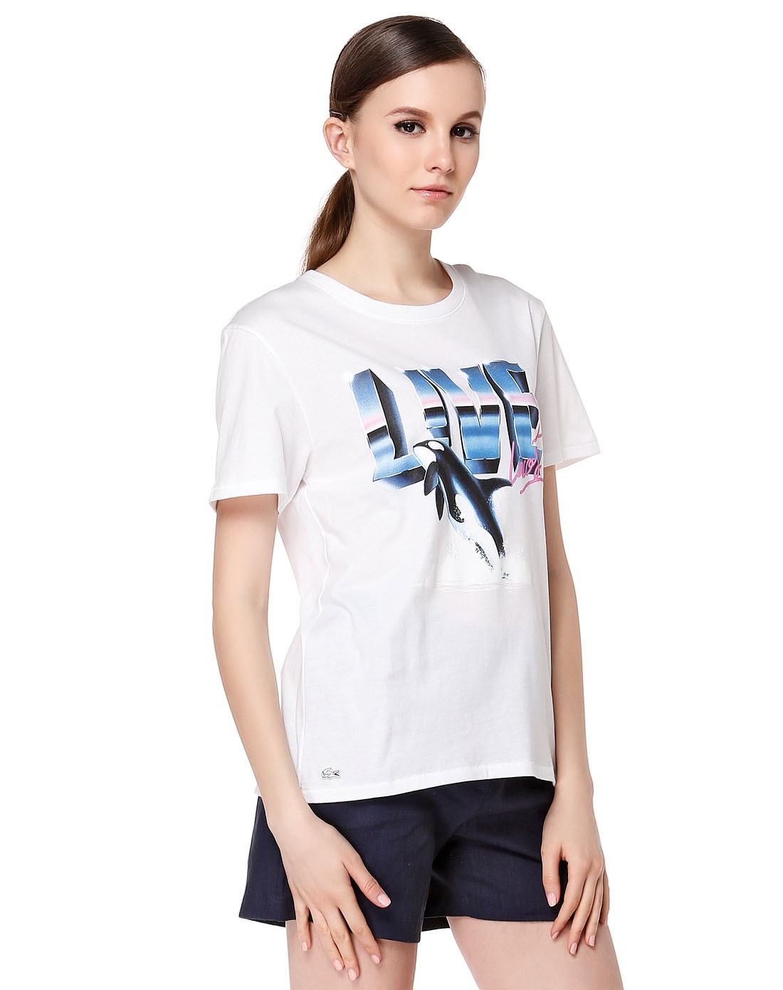 白色烫印休闲短袖t恤