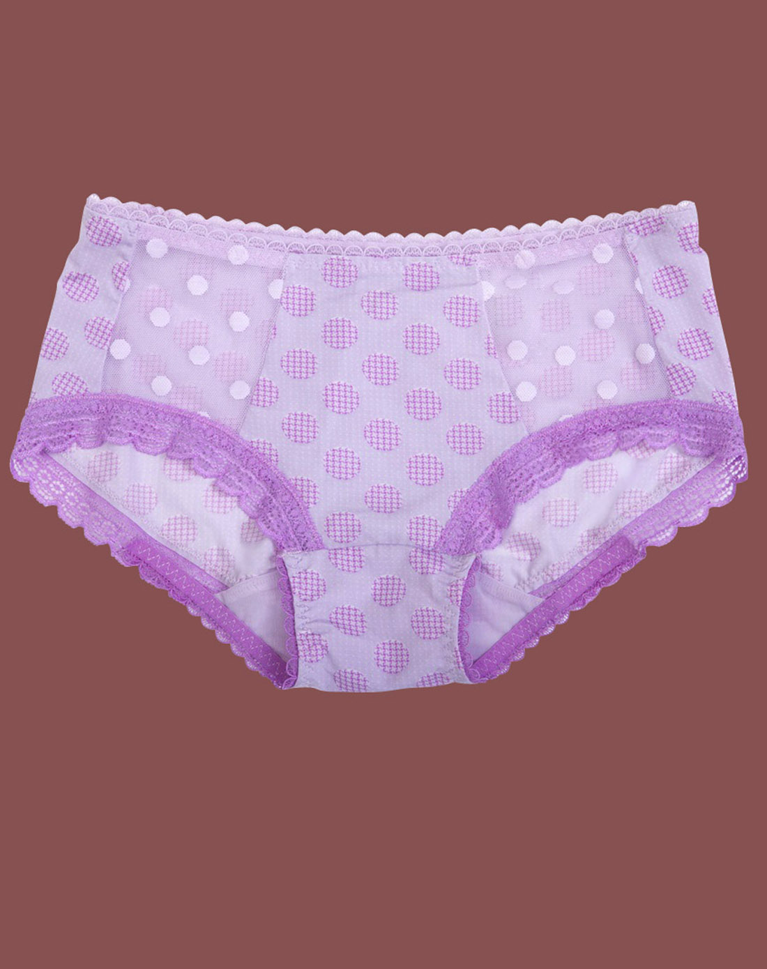 璐比rubii 紫色蕾丝边三角裤