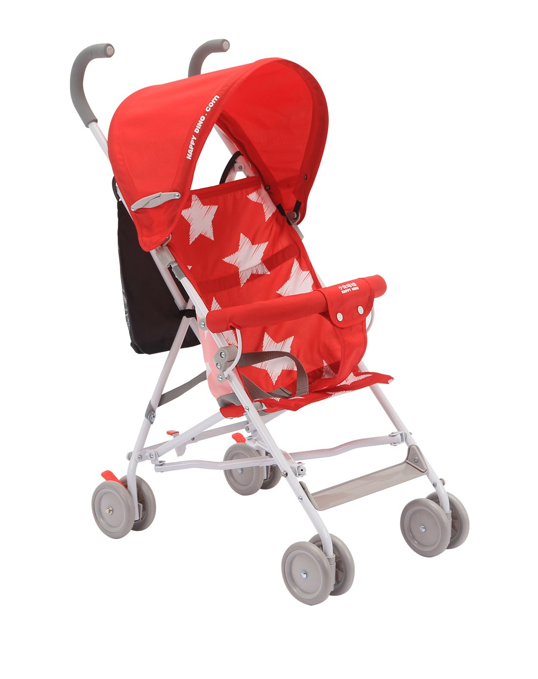 小龙哈彼 轻便折叠伞柄推车(红色)