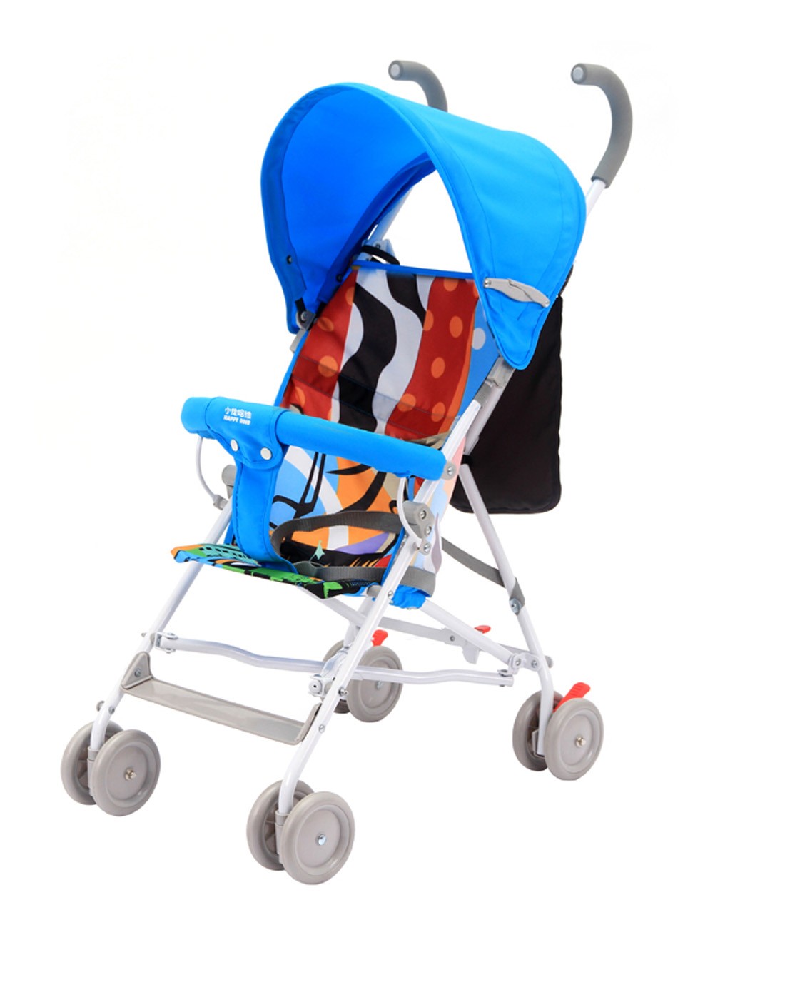 小龙哈彼 轻便折叠伞柄推车(天蓝色)