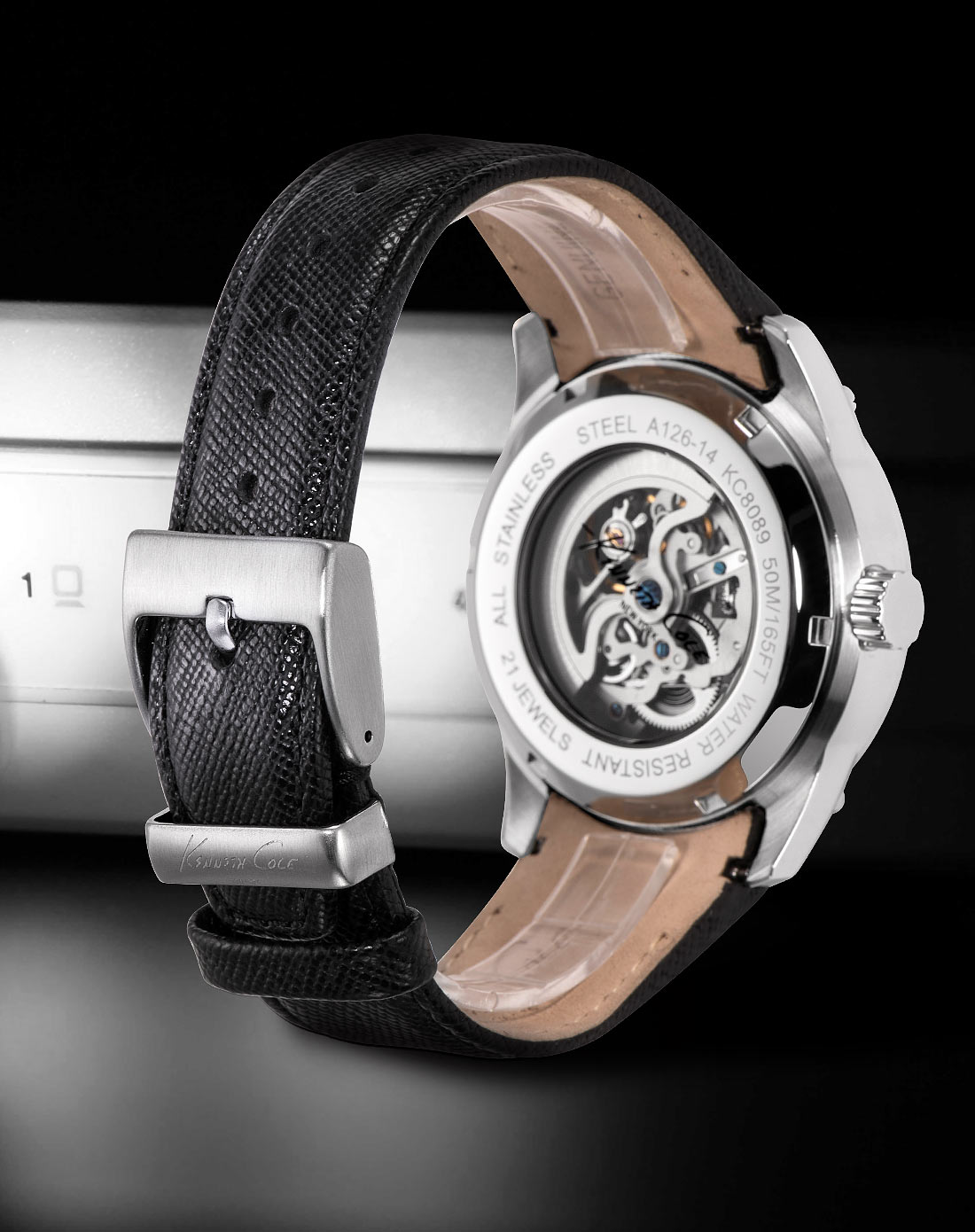 kenneth cole精品时尚镂空自动机械钢带男表020571115507_唯品会