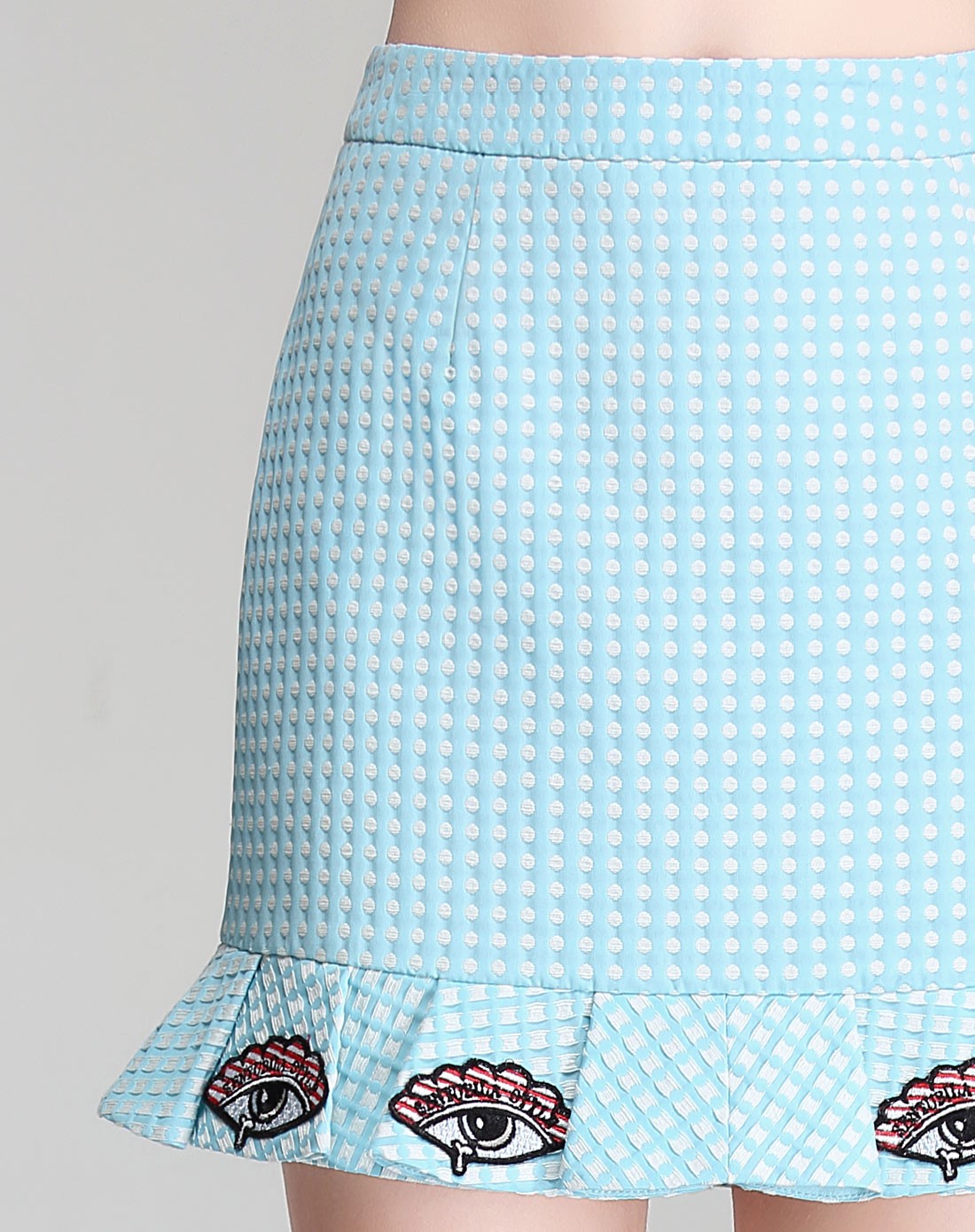 青色通勤修身显瘦百搭半身裙