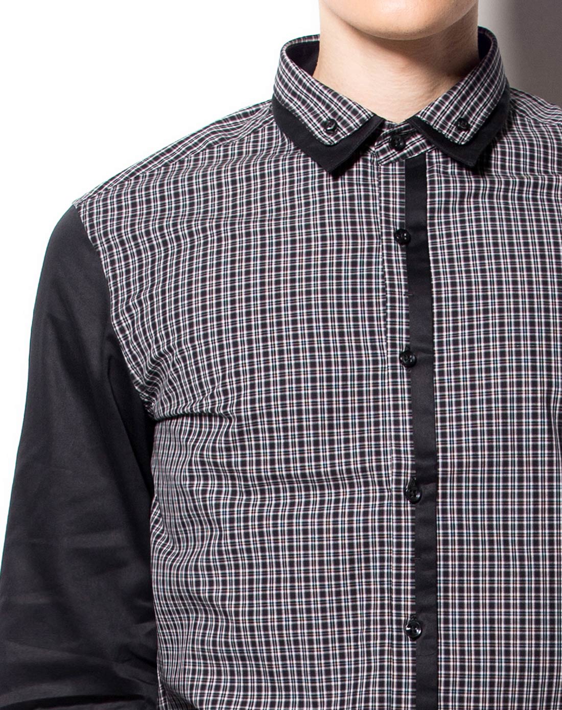 男士灰黑色正装长袖衬衫