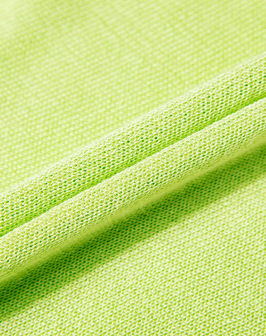 简洁时尚荧光黄绿色短袖针织衫