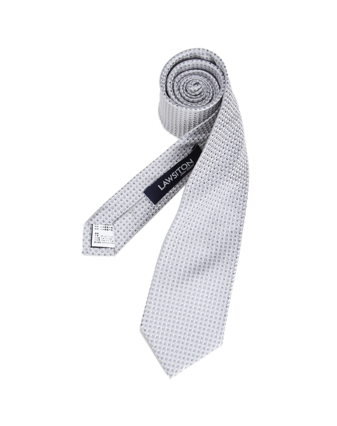 桑蚕丝经典暗纹浅灰色领带