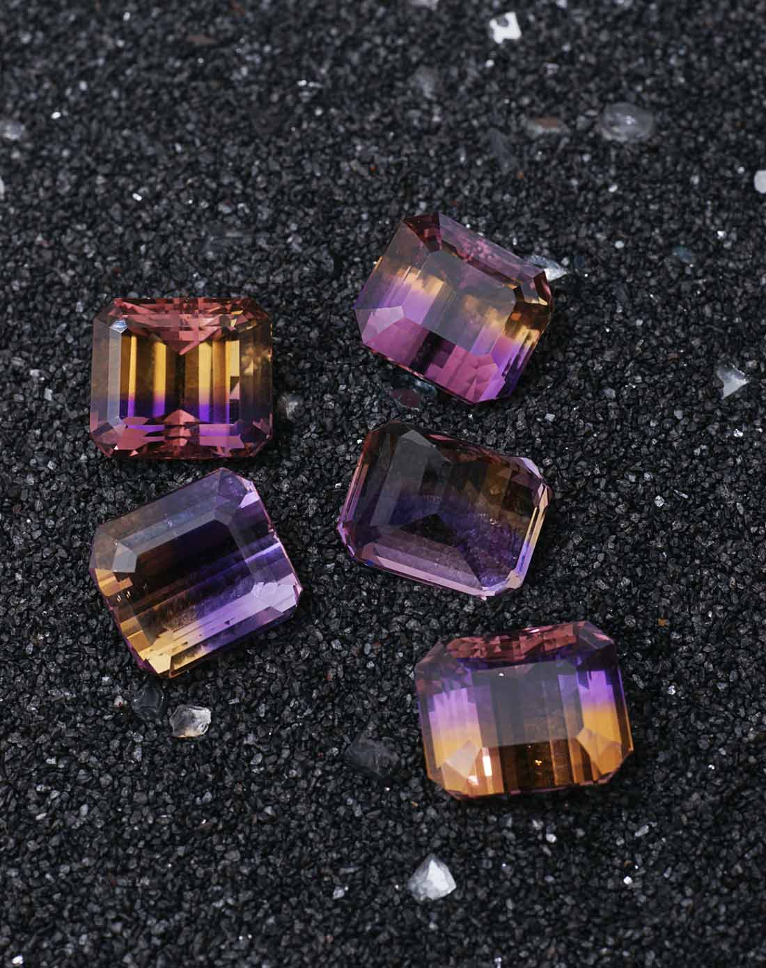 天然极品巴西5克拉以上方型紫黄晶(裸石)