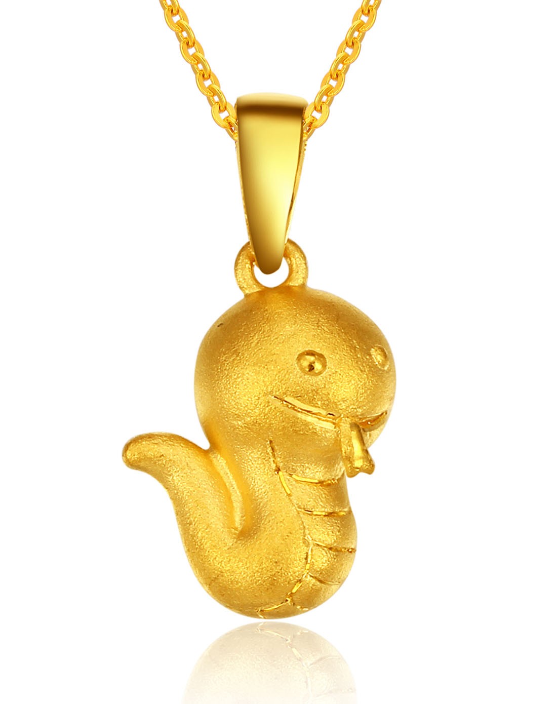 金叶珠宝 专柜同款足金吊坠 萌q生肖-蛇2.17g