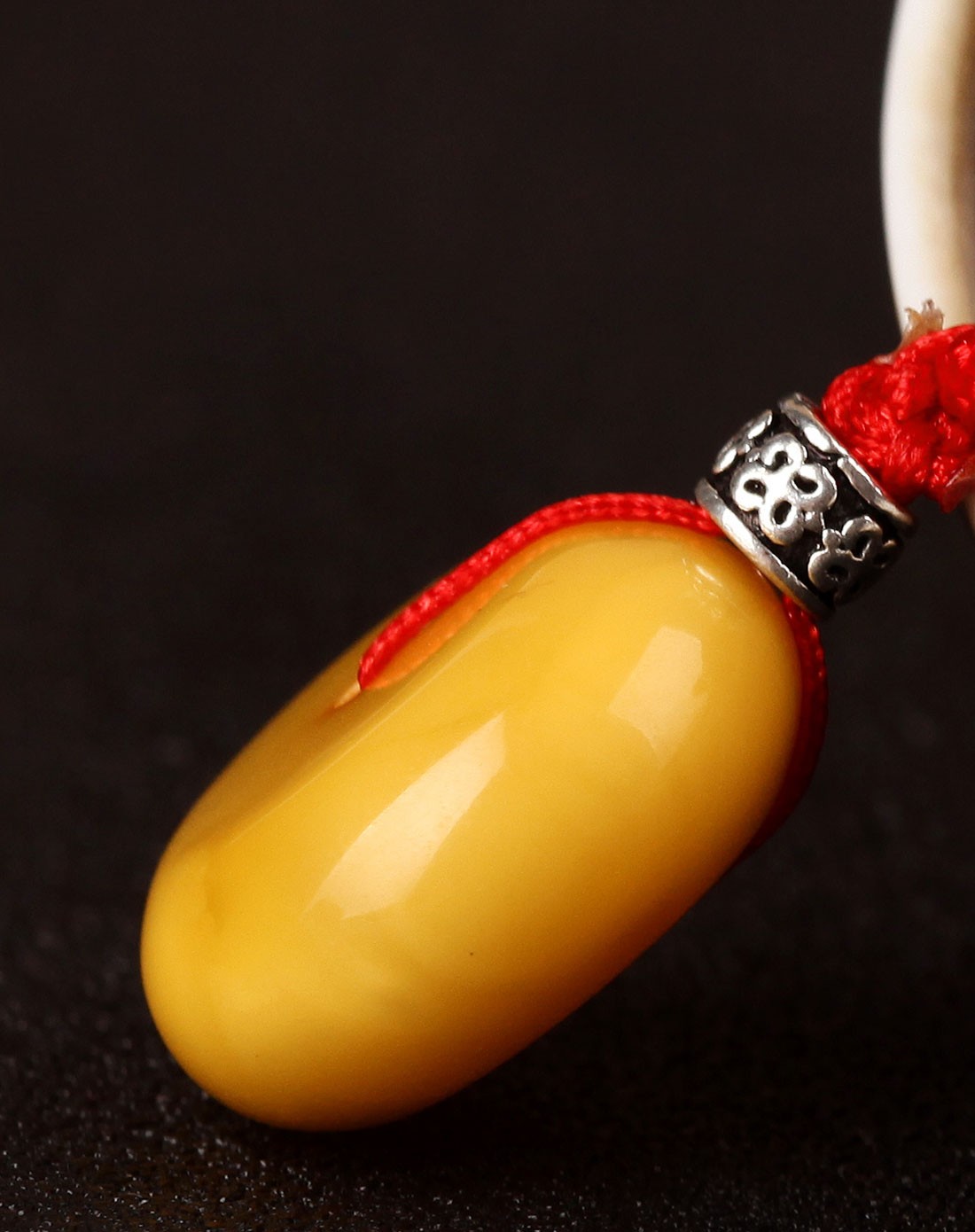 极品天然琥珀老蜜蜡平安扣吊坠