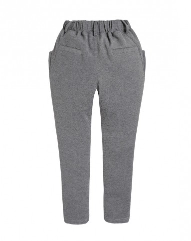 女童灰色罗马布长裤