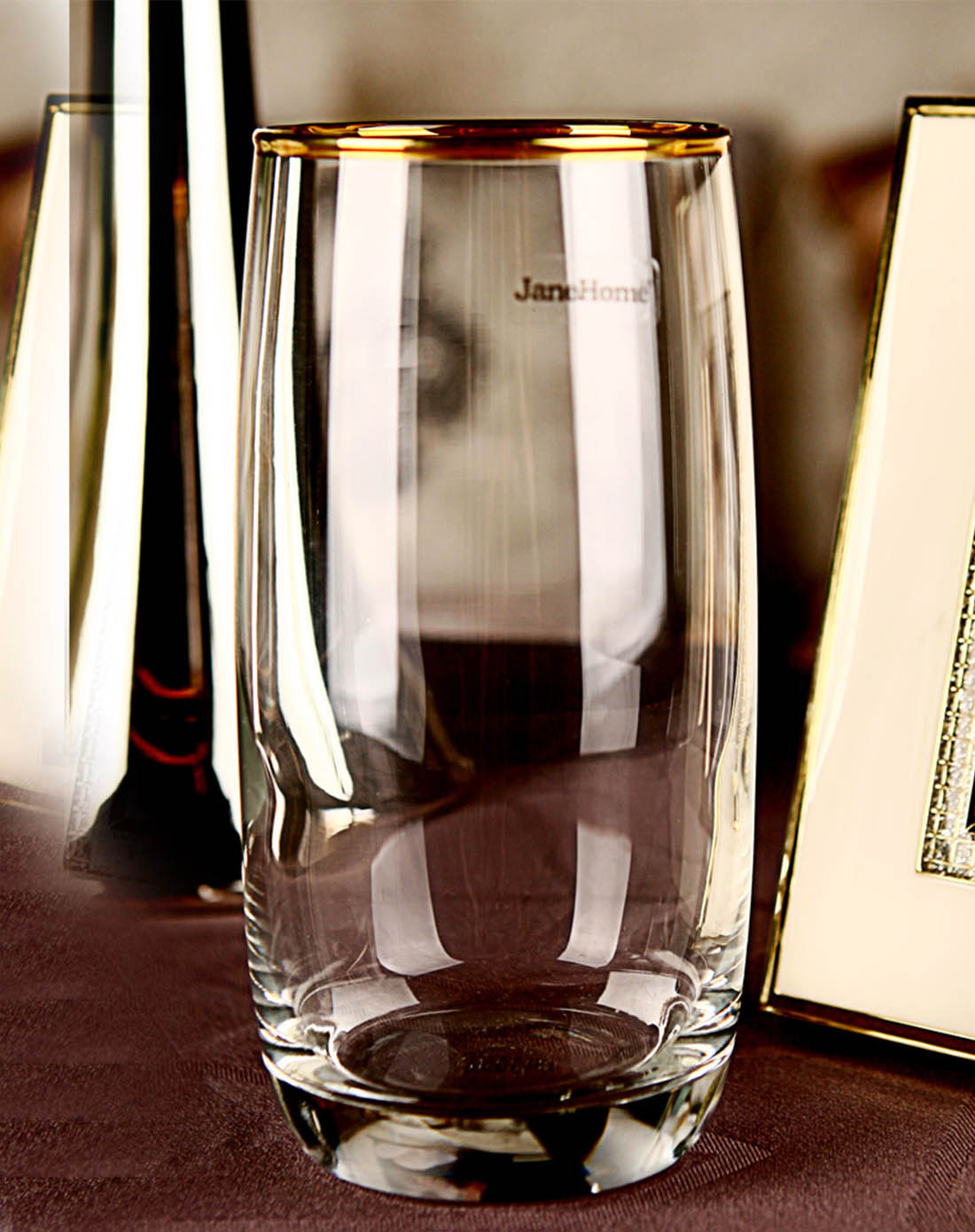 海波水杯6只装/370ml/金边 泰国进口高品质玻璃杯晶莹剔透,金色描边