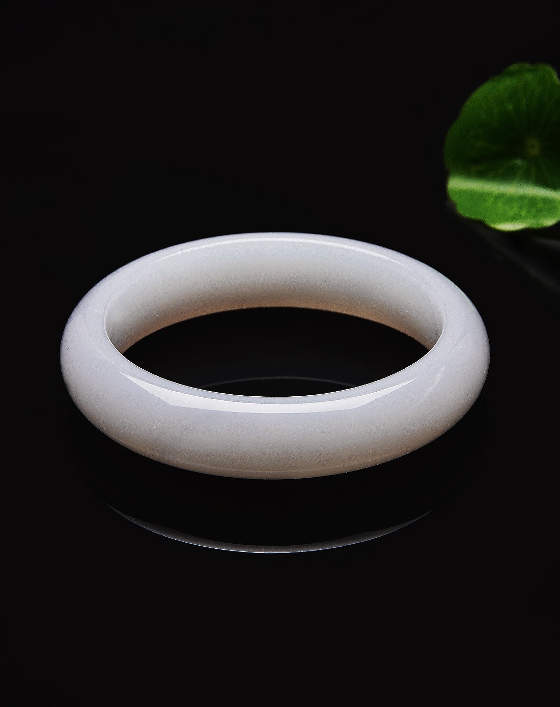 天然冰种白玉髓手镯(附证书)