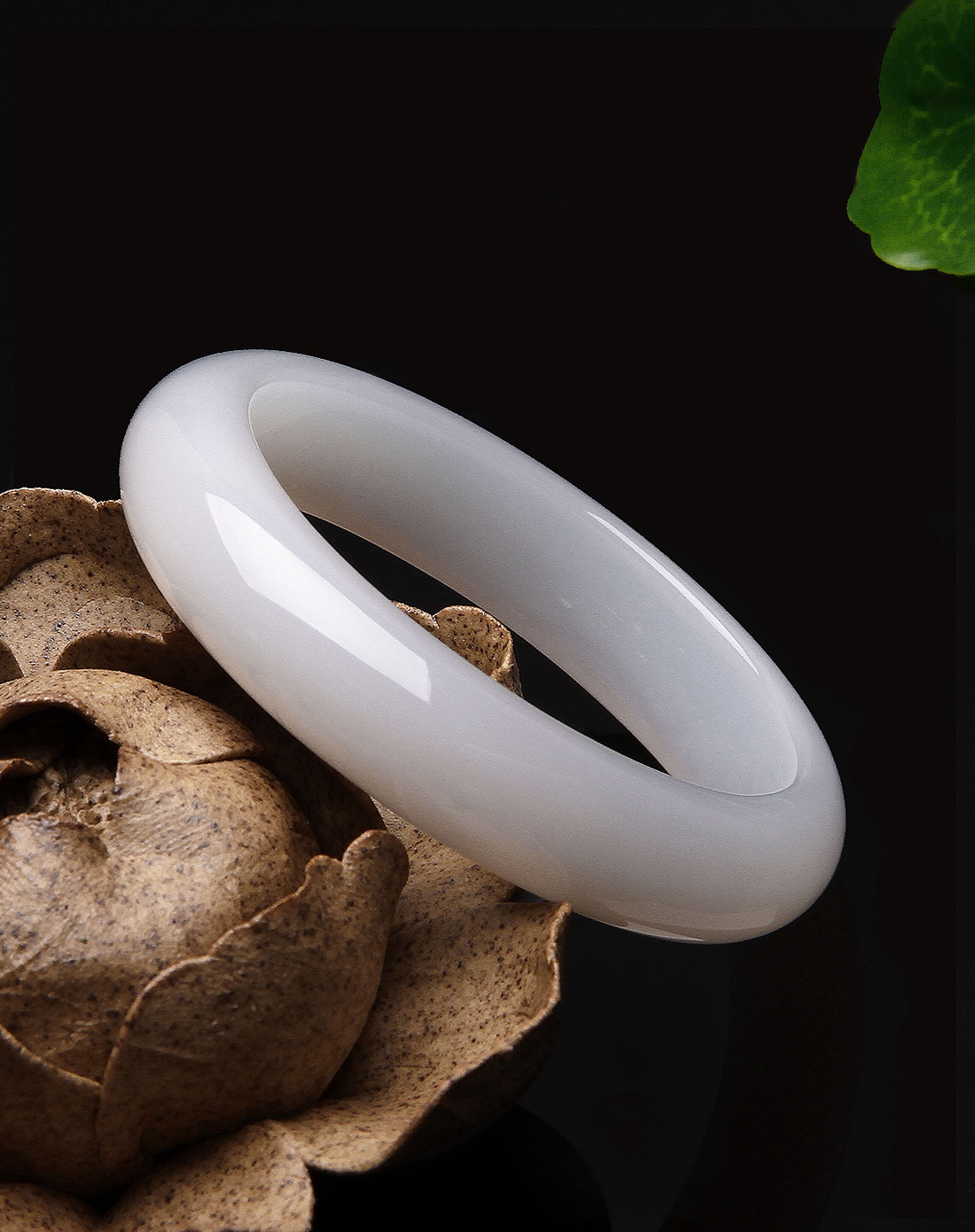 天然冰种白玉髓手镯(附证书)