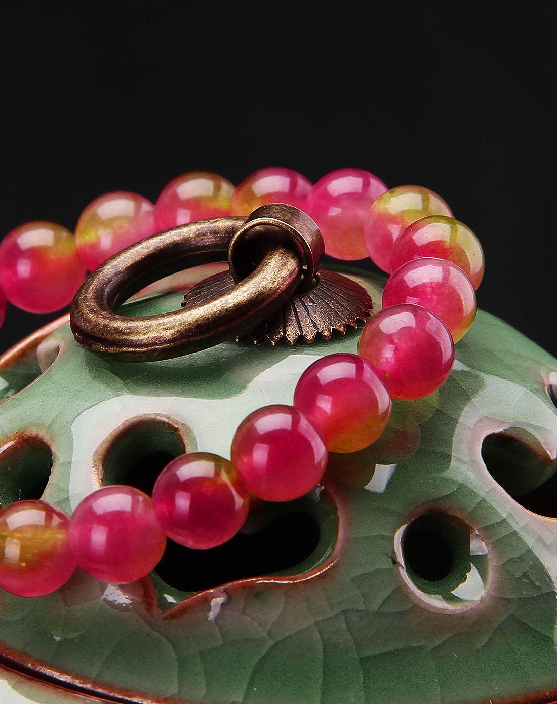 旺运聚财冰种西瓜石手串(附证书)