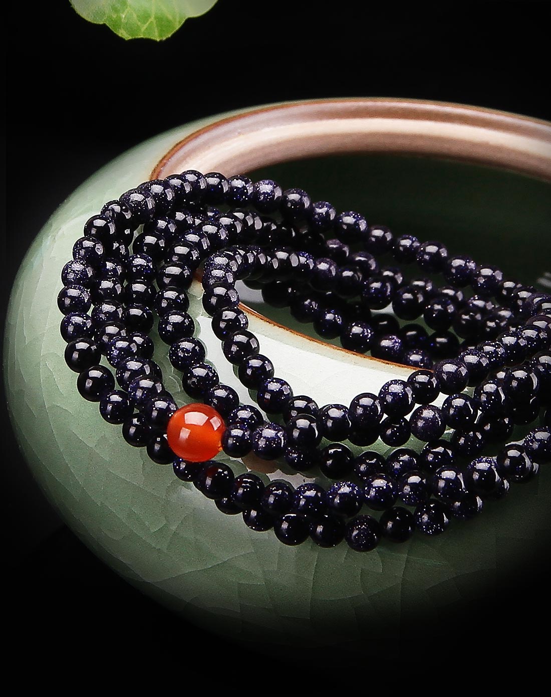 蓝星石转运5圈圆珠手串