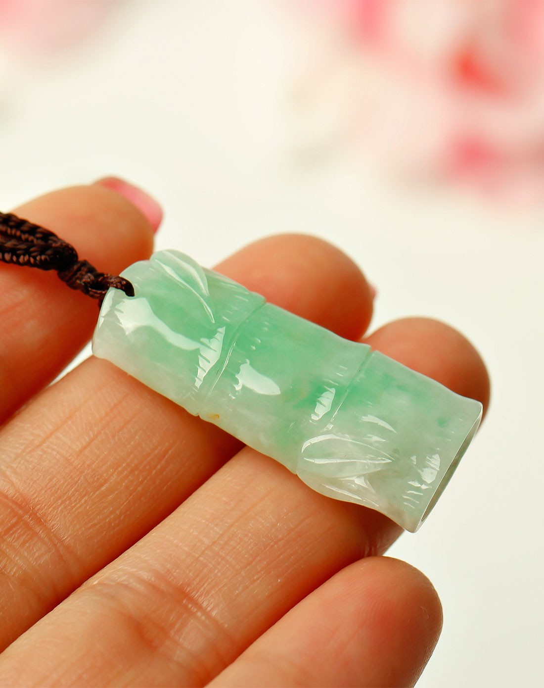 天然翡翠节节高吊坠