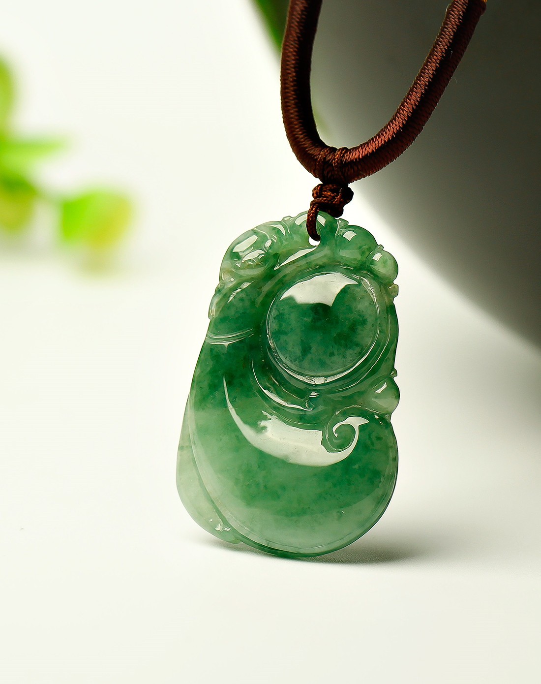 天然翡翠福袋如意吊坠