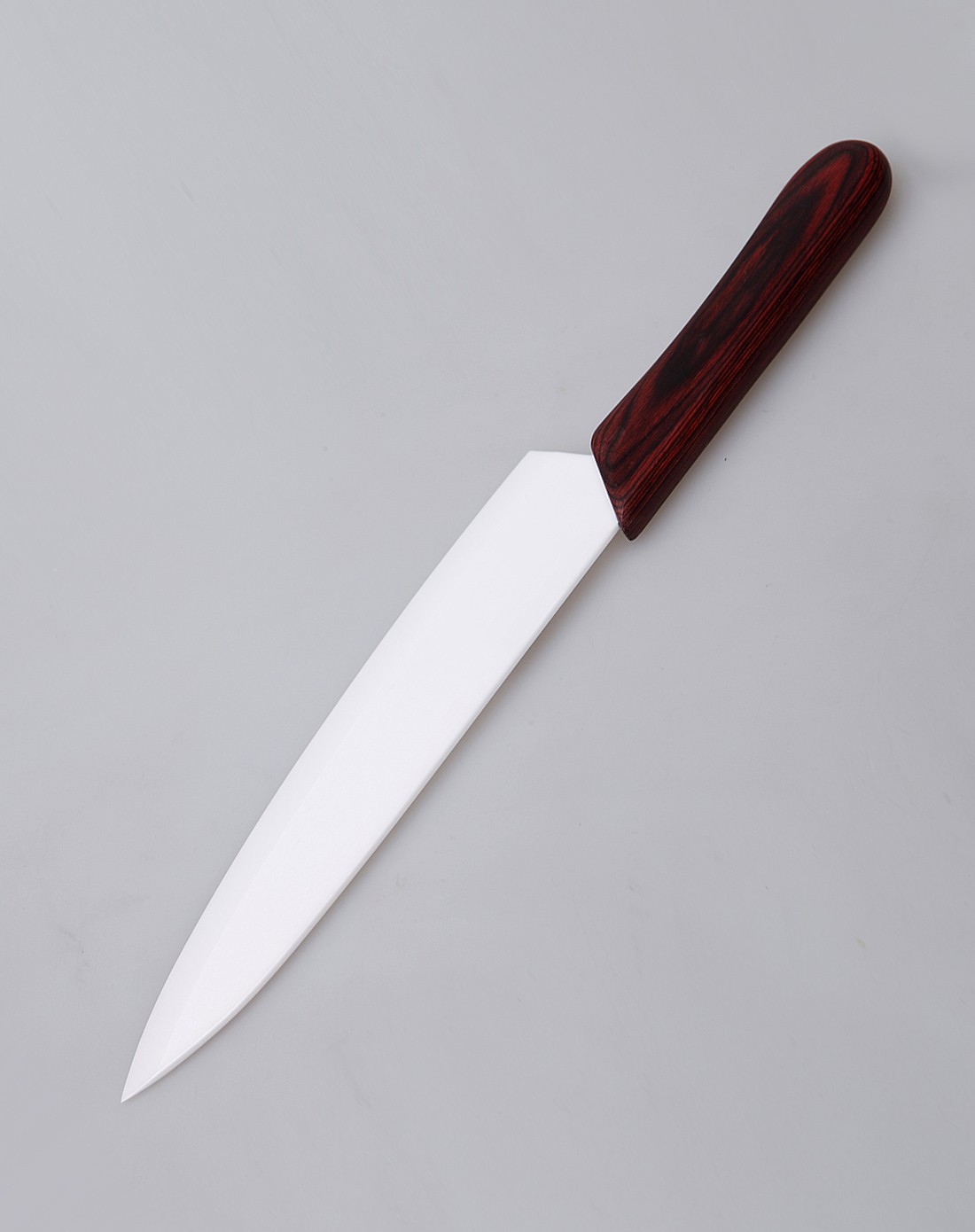 8寸 陶瓷西瓜刀 实木手柄 白色刀刃