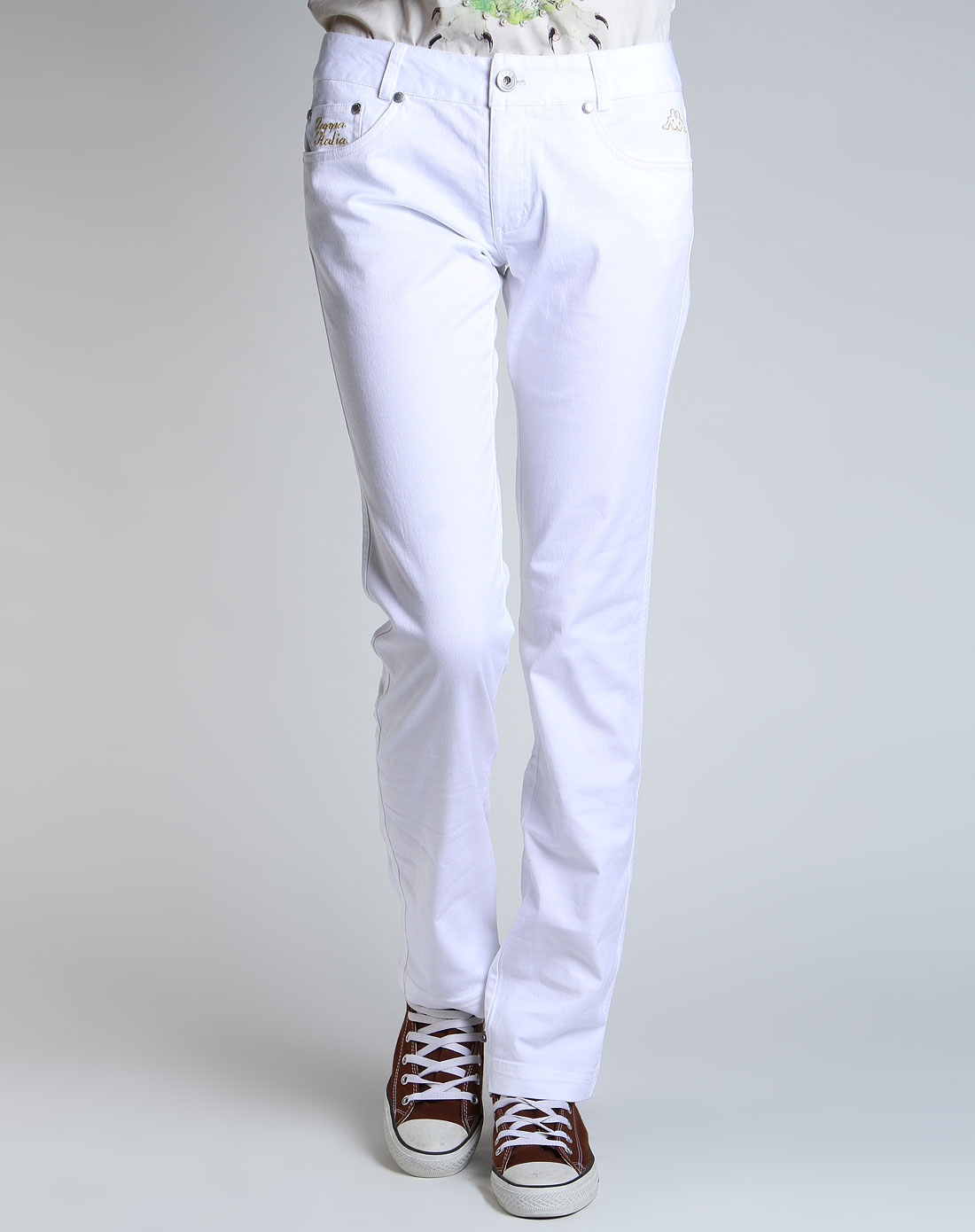 > 女款白色休闲长裤
