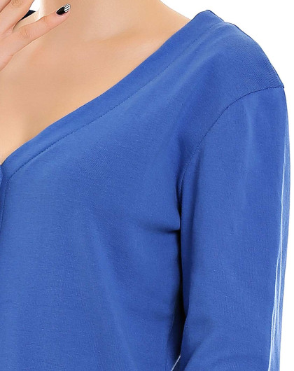 女款海蓝家居服两件套 纯色舒适