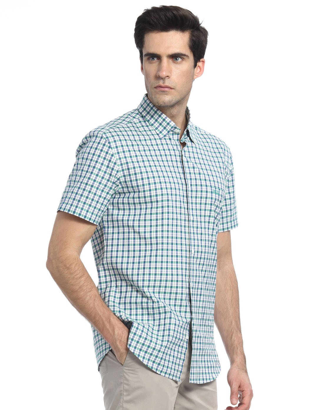 myriadglad jacks男装专场 > 男款果绿色田园风格时尚衬衣