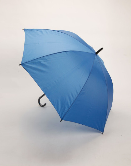 宝蓝色常规直骨素色雨伞