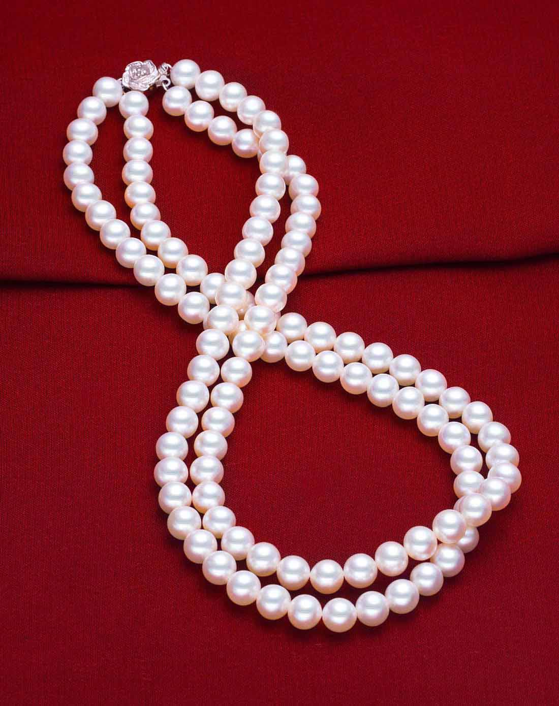 【时尚优雅】aaa级天然珍珠双排项链(附国检证书)