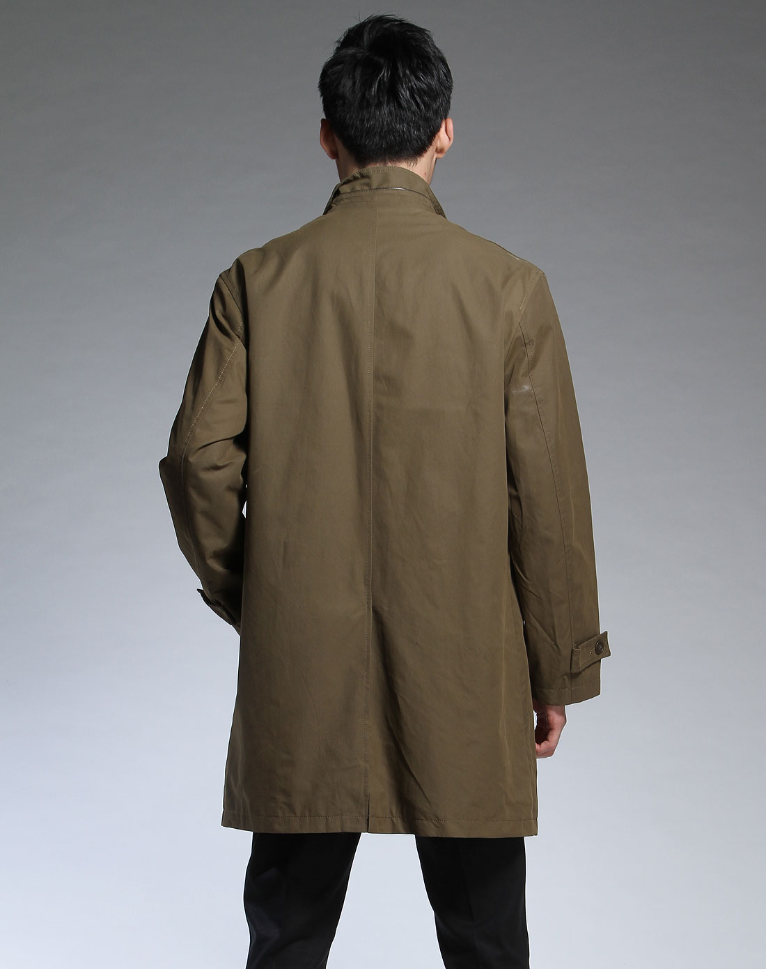 深军绿色休闲长袖风衣