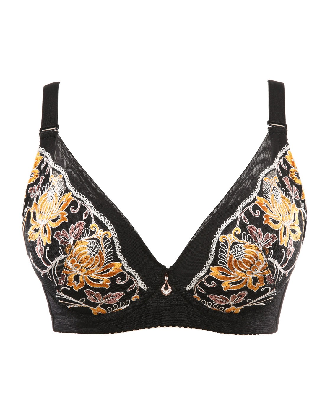 奢华刺绣 3/4罩杯调整聚拢文胸