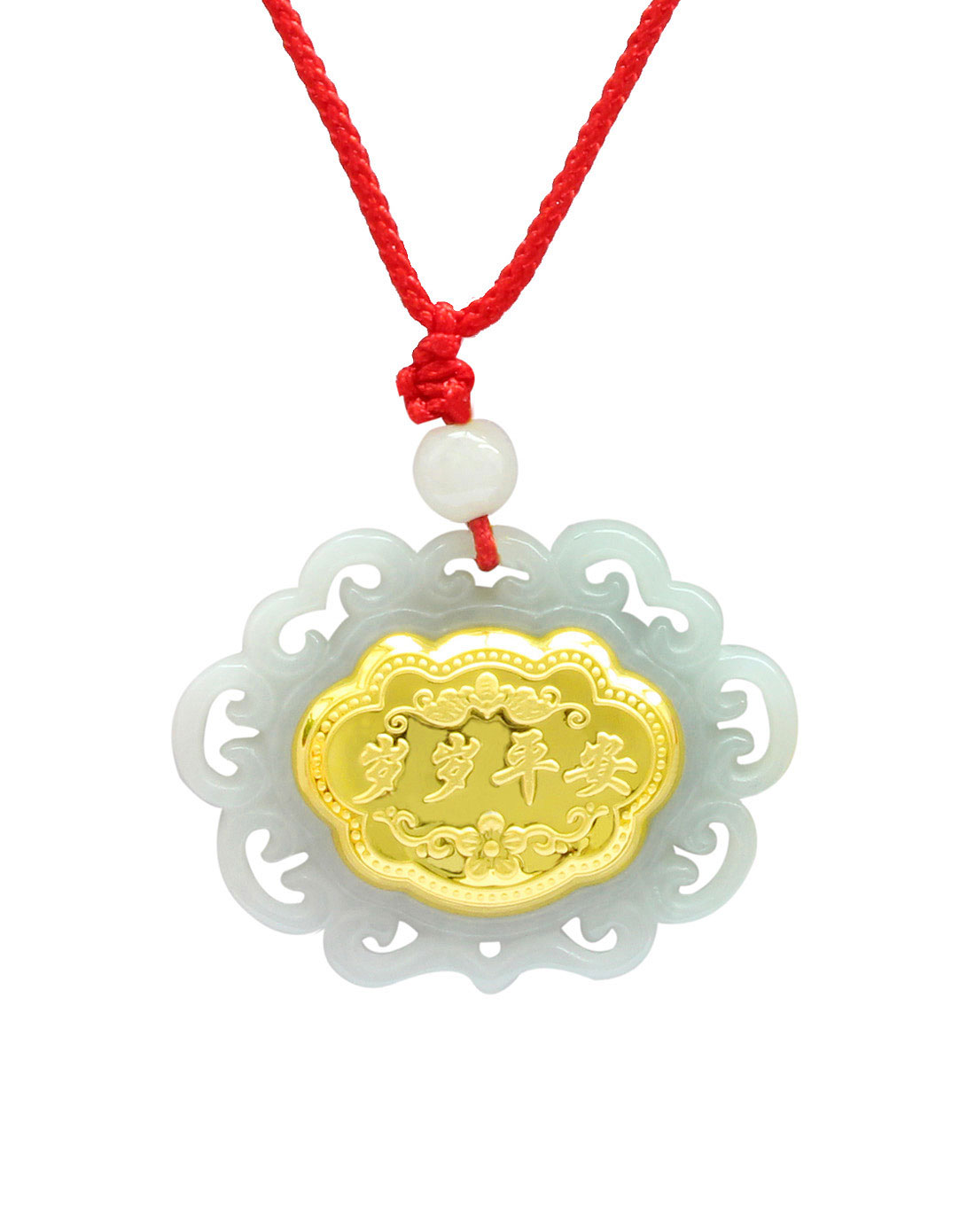 云雅珠宝千足金a货翡翠岁岁平安吊坠