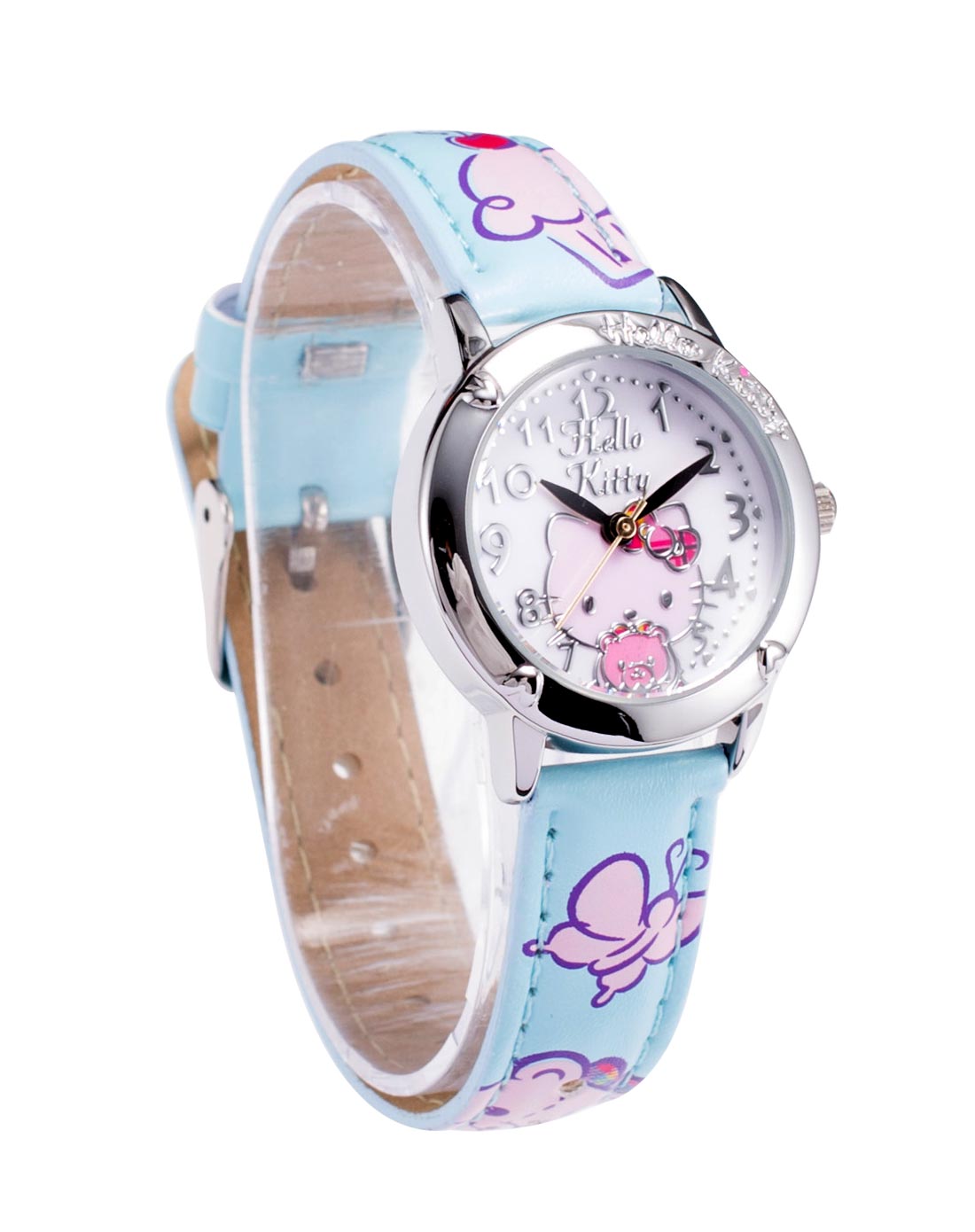 hellokitty 公主时尚腕表可爱女童手表卡通小学生手表-粉蓝