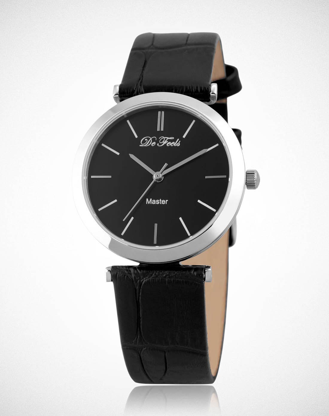 女款名匠黑盘皮带石英表