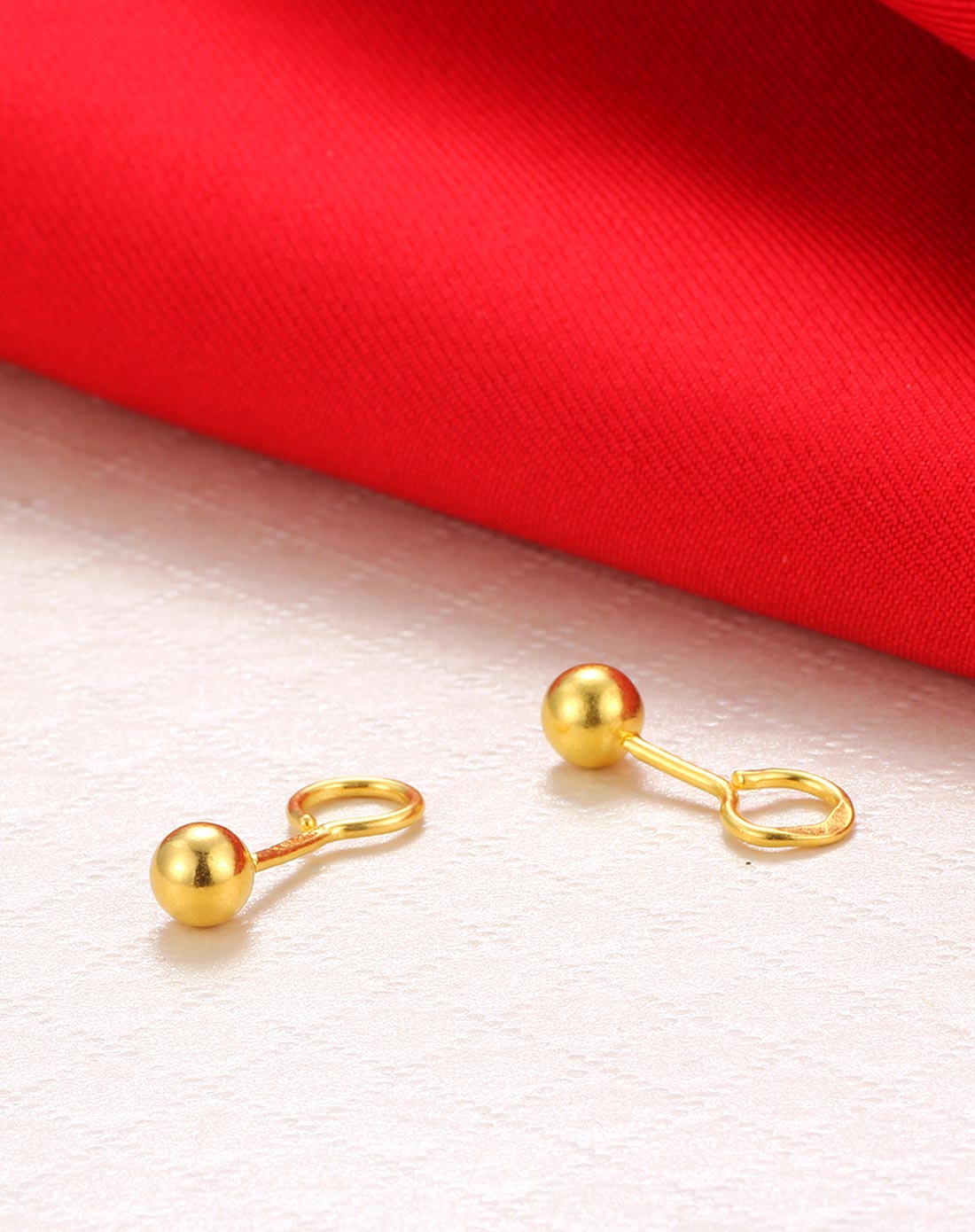 千足金耳饰 光珠耳钉