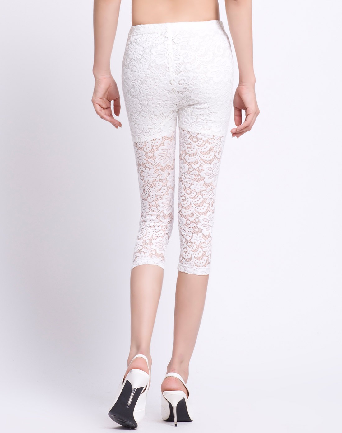 索菲丝尔裤子专场女款白色时尚修身蕾丝打底裤xd5215019_唯品会