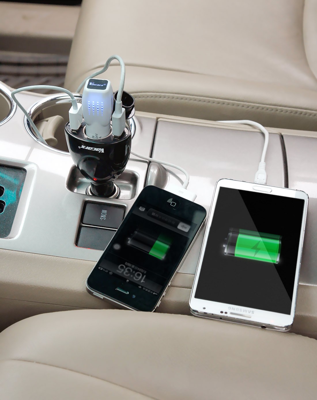 威卡司汽车双usb单孔电源插座