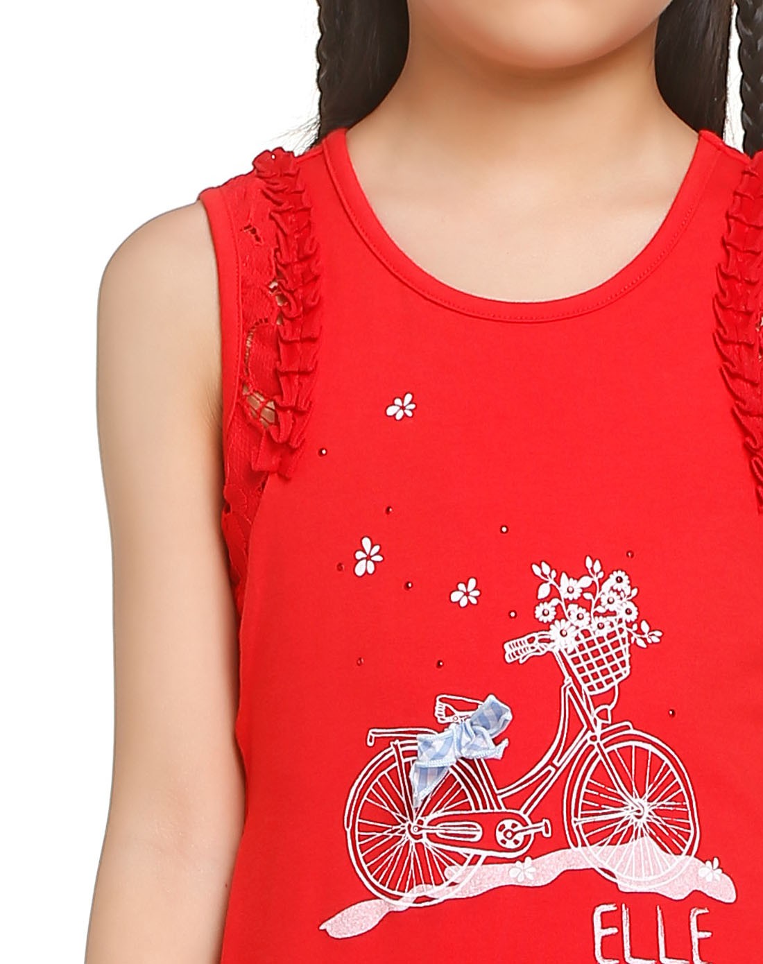 艾乐elle男女童女童红色针织无袖上衣2es40009130_唯品会