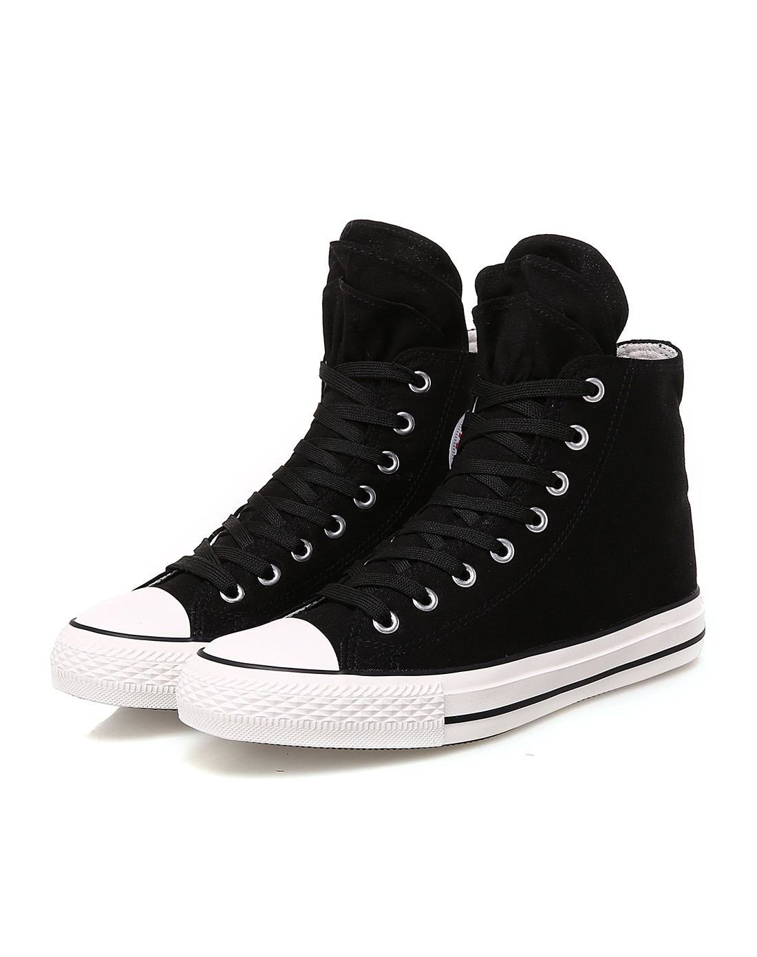 轻便透气 女款黑色高帮休闲鞋 舒适软底