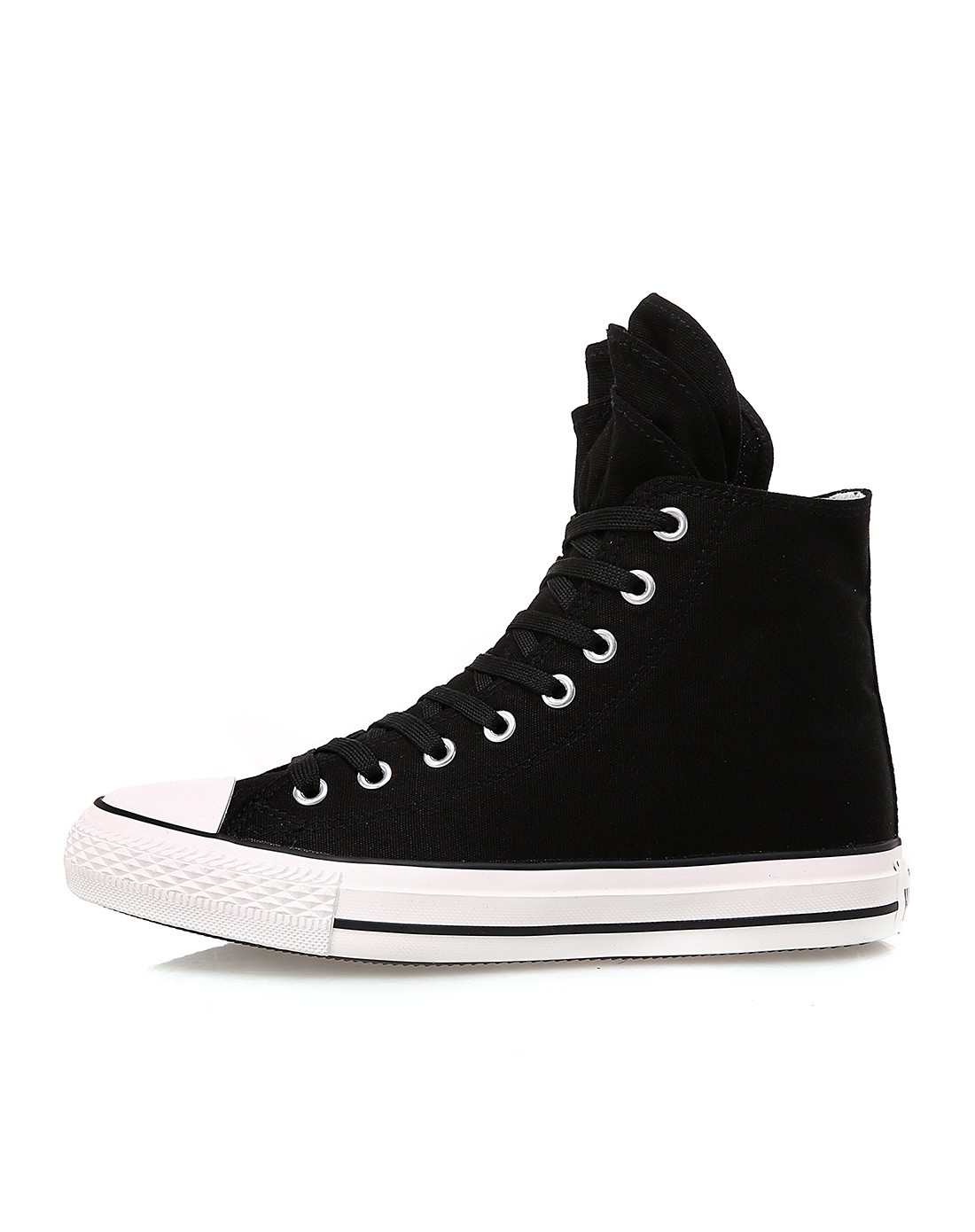 轻便透气 女款黑色高帮休闲鞋 舒适软底