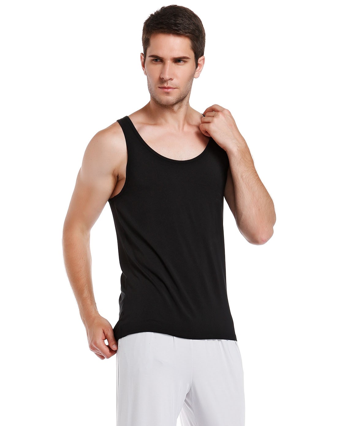 bodywild男款黑色跨栏背心