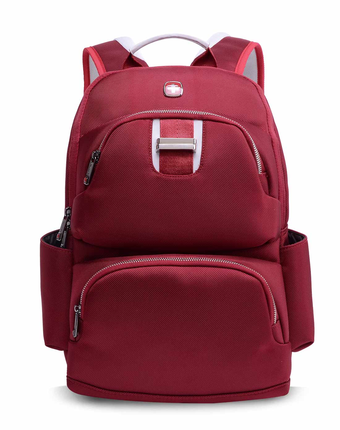 中性红色双肩电脑背包