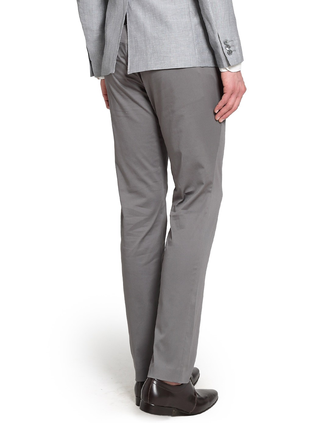 藕灰色时尚商务通勤百搭修身长裤