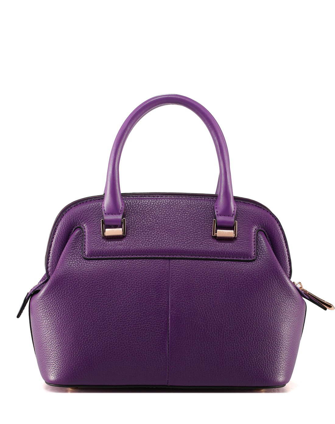 女款贵族紫头层牛皮精致贝壳包手提包