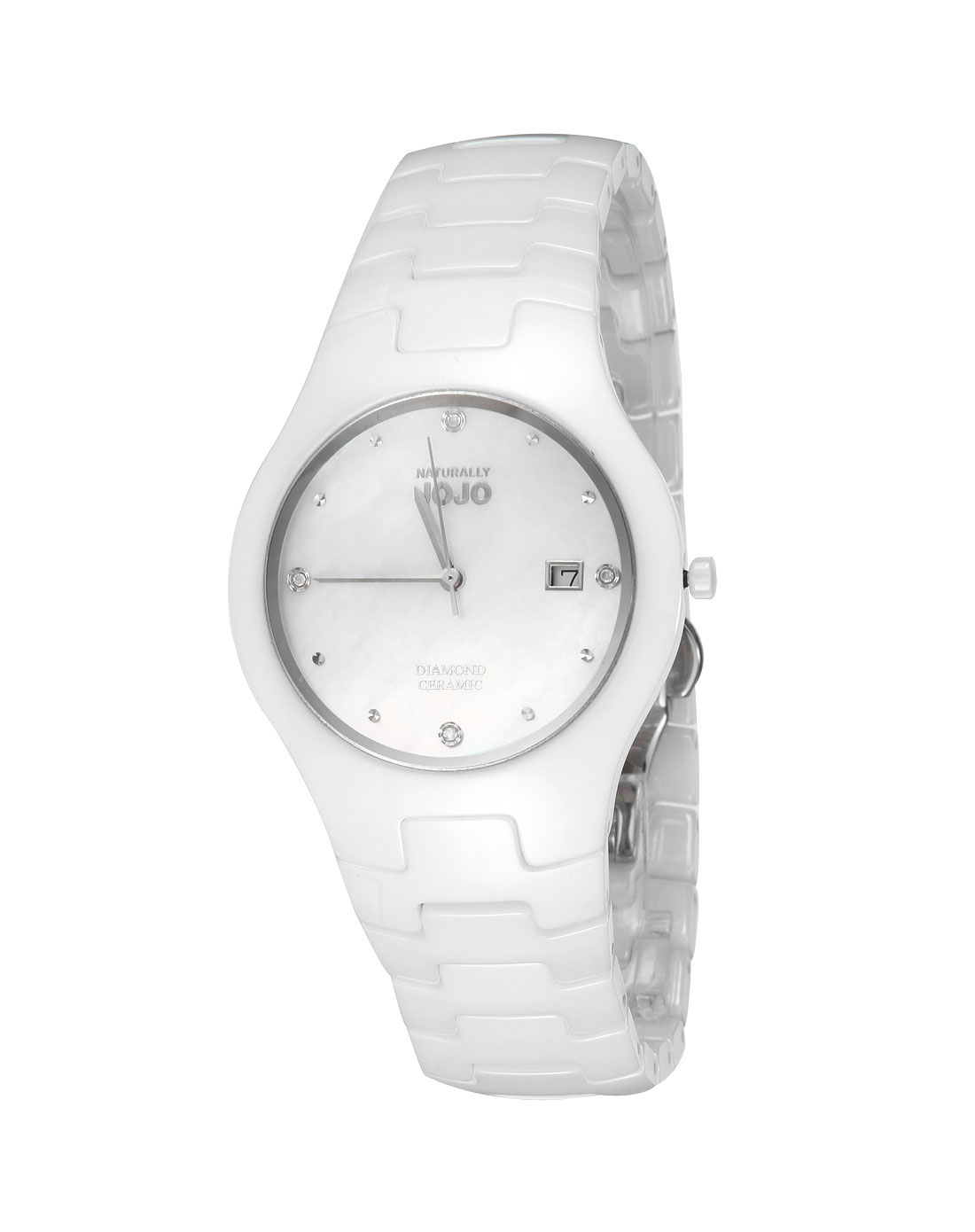 男款白色精瓷真钻情侣手表