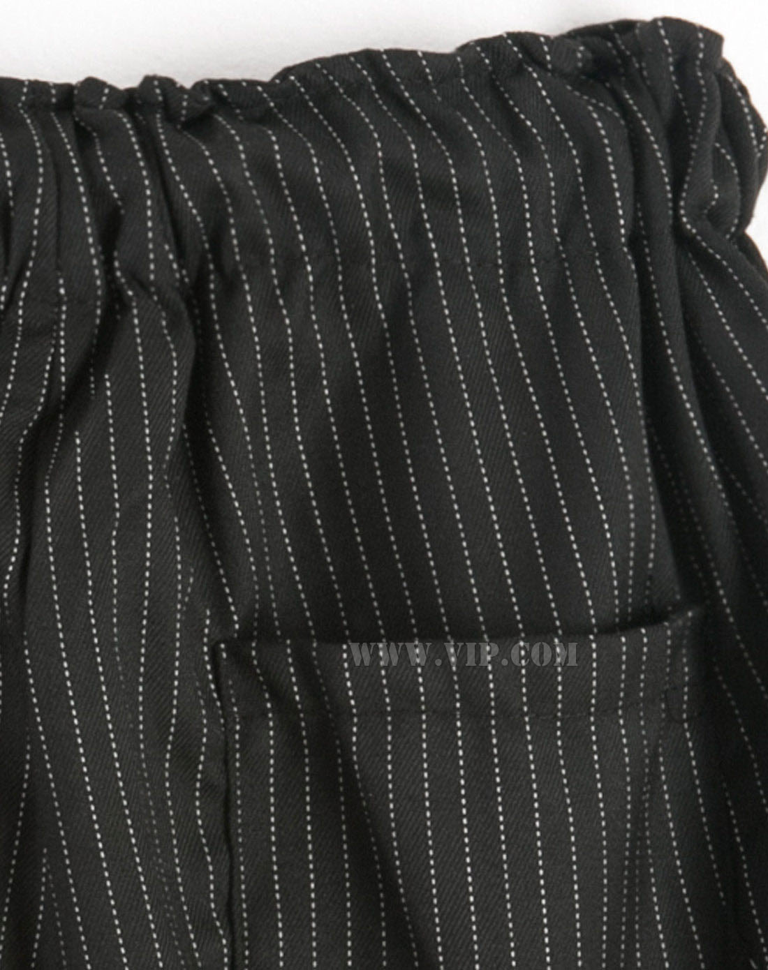 > sugar lips黑色竖线条纹松紧腰休闲裤